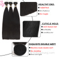 Extension de cheveux naturels péruviens et brésiliens Boute de cheveux humaine Human Silky Cuticule aligné Remy Hair Extension Hair Bundles Virgin